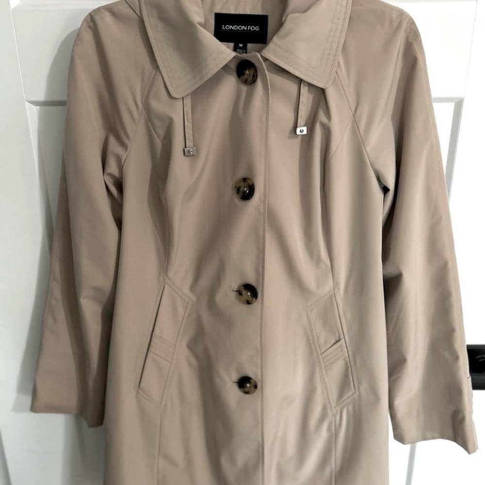 London Fog hooded trench coat